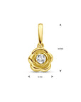 14K bicolor goud geel/wit hanger bloem 4208990