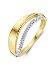 14K Bicolor Geel- En Witgoud Geel/Wit Ring Diamant 0.06Ct H Si 4208996