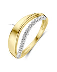 14K Bicolor Geel- En Witgoud Geel/Wit Ring Diamant 0.06Ct H Si 4208996