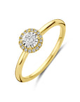 14K Bicolor Geel- En Witgoud Geel/Wit Ring Diamant 0.15Ct H Si 4209000