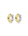 14K bicolor goud geel/wit klapoorringen 19 mm - 4209033