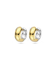 14K bicolor goud geel/wit klapoorringen 17 mm - 4209034