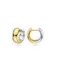 14K bicolor goud geel/wit klapoorringen 17 mm - 4209034