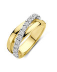 14K bicolor goud geel/wit ring diamant 0.67ct h si - 4209035