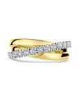 14K bicolor goud geel/wit ring diamant 0.67ct h si - 4209035