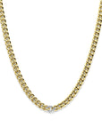 14K Bicolor Goud Geel/Wit Collier Gourmette Diamant 0.12Ct H Si 8,5 Mm 45 Cm - 4209040