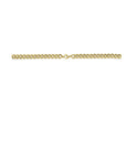 14K Bicolor Goud Geel/Wit Collier Gourmette Diamant 0.12Ct H Si 8,5 Mm 45 Cm - 4209040