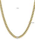 14K Bicolor Goud Geel/Wit Collier Gourmette Diamant 0.12Ct H Si 8,5 Mm 45 Cm - 4209040