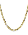 14K Bicolor Goud Geel/Wit Collier Gourmette Diamant 0.31Ct H Si 7 Mm 43 Cm - 4209041