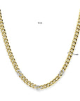 14K Bicolor Goud Geel/Wit Collier Gourmette Diamant 0.31Ct H Si 7 Mm 43 Cm - 4209041