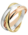 14K Tricolor Goud Trinity Ringen 4300465