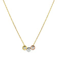 14K tricolor goud collier tricolor zirkonia 42 - 44 - 46 cm 4300513