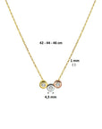 14K tricolor goud collier tricolor zirkonia 42 - 44 - 46 cm 4300513