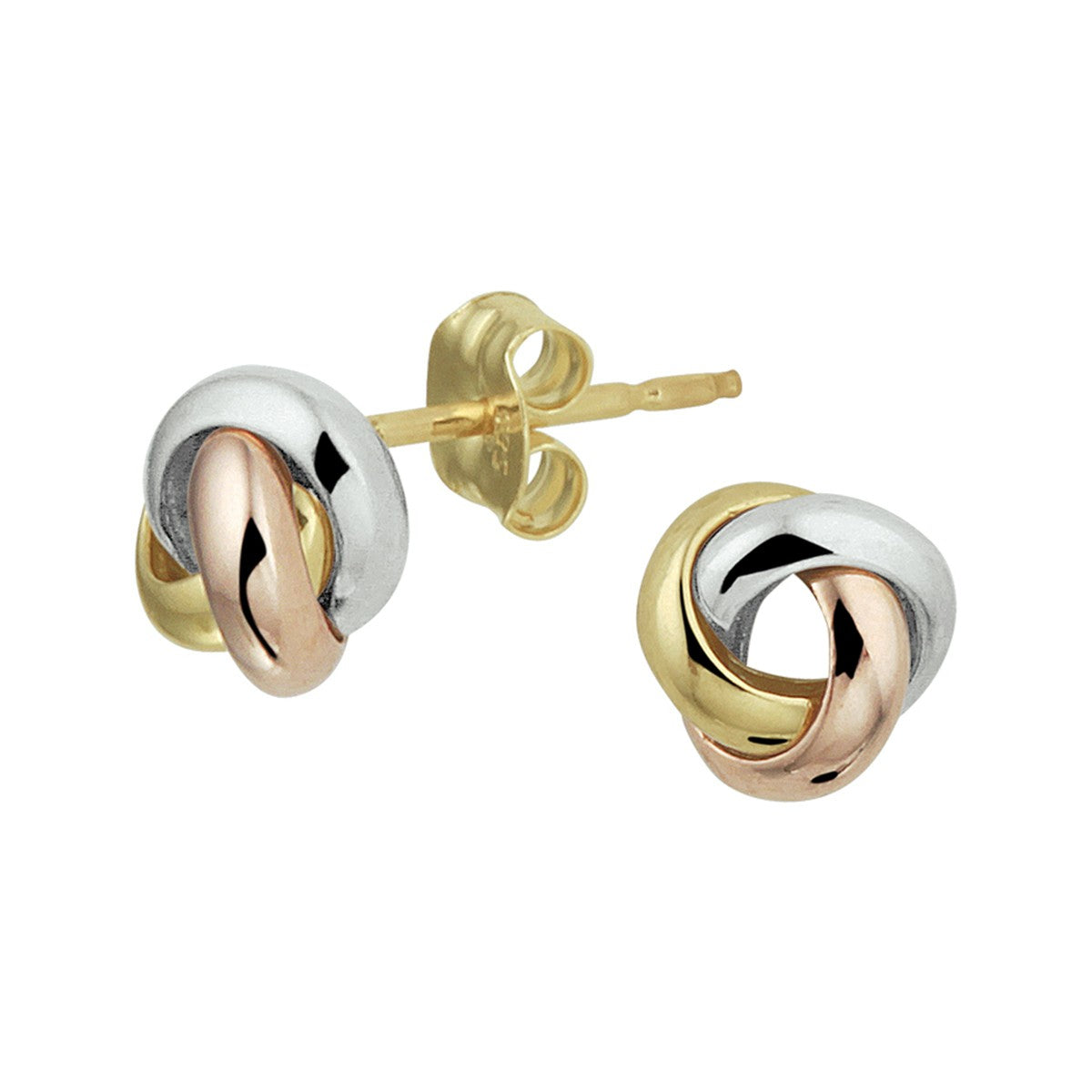 Gouden oorknoppen tricolor 14K tricolor goud - 4300535