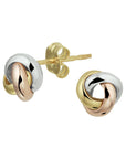 Gouden oorknoppen tricolor 14K tricolor goud - 4300535