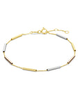 14K Tricolor Goud Armband Buisjes 17 - 18 - 19 Cm 4300595