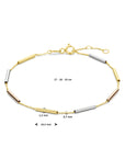 14K Tricolor Goud Armband Buisjes 17 - 18 - 19 Cm 4300595