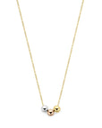 14K tricolor goud collier tricolor bolletjes 42 - 45 cm 4300611