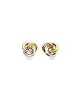 14K tricolor goud oorknoppen 7 mm - 4300614