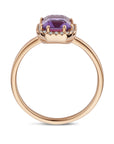 14K Ros√©goud Ring Amethist En Diamant 0.10Ct H Si 4401205