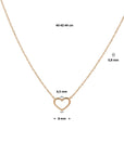 14K Rosegouden Collier hart 0,8 mm 40 - 42 - 44 cm - PSN4401254