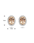 Zilveren oorknoppen morganiet en diamant 0.12ct h si halo - PSN4401422