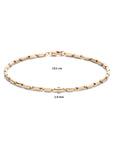 14K Roségoud Armband Staafjes 1,9 Mm 19.5 Cm 4401496