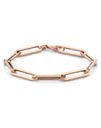 14K Roségoud Armband Paperclip Vierkante Buis 6,0 Mm 19 Cm 4401508