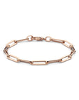 14K Roségoud Armband Paperclip Platte Buis 5,0 Mm 19 Cm 4401509