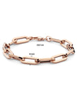 14K Roségoud Armband Paperclip Vierkante Buis 8 Mm 19,5 Cm 4401510