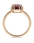 14K Ros√©goud Ring Granaat En Diamant 0.10Ct H Si 4401548