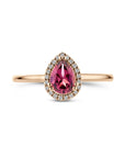 14K Ros√©goud Ring Roze Rhodoliet En Diamant 0.06Ct H Si 4401571