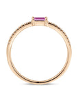 14K Ros√©goud Ring Roze Saffier En Diamant 0.06Ct H Si 4401599