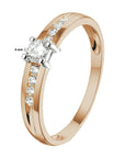 14K Bicolor Geel- En Witgoud Ros√©/Wit Ring Met Zirkonia 4500672