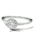 14K Witgouden Met Palladium Ring Lab Grown Diamant 0.33Ct H Si Halo 4600125