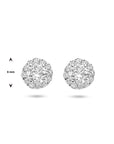 14K Witgoud Met Palladium Oorknoppen Lab Grown Diamant 0.66Ct (2X 0.33Ct) H Si Halo 4600146