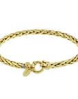 Zilgold (Geelgoud Met Zilverkern) Armband Vossestaart 4,5 Mm 20 Cm Met Groot Springslot 5000169