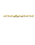 Zilgold (geelgoud met zilverkern) collier paperclip plat 4,5 mm 45 cm 5000297