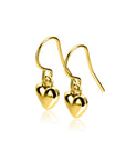 Zinzi 23mm gold plated zilveren oorhangers met bol hart ZIO2661