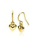 Zinzi 23mm gold plated zilveren oorhangers met bol hart ZIO2661