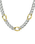 goud met zilver collier gourmette 8,5 mm 45 cm 5600279