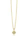 Zinzi gold plated zilveren klaver vier hanger bezet met witte zirkonia's ZIH2618 (zonder collier)