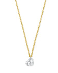 18K geelgoud collier hart diamant 40 - 42 - 44 cm 0.25ct g si 7000229