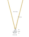 18K geelgoud collier hart diamant 40 - 42 - 44 cm 0.25ct g si 7000229