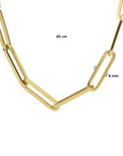 18K geelgoud collier paperclip vierkante buis 6,0 mm 45 cm 7000280