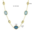 18K geelgoud collier london blue en blauw topaas 7 mm 41 - 43 - 45 cm 7000284