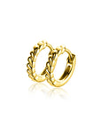 Zinzi 14mm gold plated zilveren oorringen met kleine druppels en luxe klapsluiting ZIO2688G