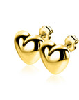 Zinzi 13mm gold plated zilveren oorstekers in bolle hart vorm ZIO2672G