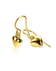 Zinzi 23mm gold plated zilveren oorhangers met bol hart ZIO2661