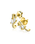 Zinzi 12mm gold plated zilveren multi-look oorstekers met peervormige en ovale witte zirkonia's ZIO2689Y